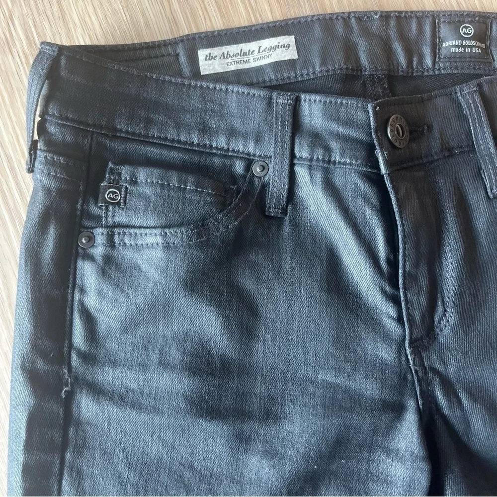 Ag Adriano Goldschmied Absolute Legging Extreme Skinny Dark Gray Black Coated 25